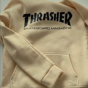 Off white/cream Thrasher hoodie- size small